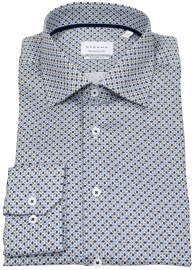 Eterna Hemd - Modern Fit - Print - dunkelblau / hellblau / grün - extra langer 68cm Arm