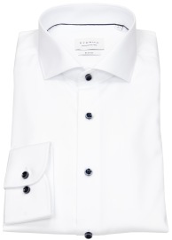 Eterna Hemd - Slim Fit - Cover Shirt - extra blickdicht - Kontrastknöpfe - weiß