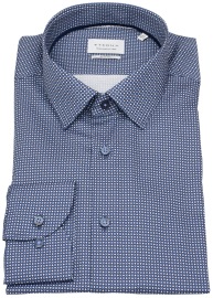Eterna Hemd - Slim Fit - Kentkragen - Dynamic Cotton - dunkelblau / hellblau / weiß