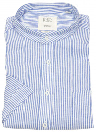 Eterna Kurzarmhemd - Regular Fit - Stehkragen - Streifen - blau / weiß