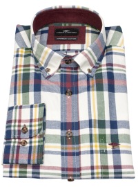 Fynch-Hatton Hemd - Casual Fit - Button Down - leichter Flanell - kariert - mehrfarbig