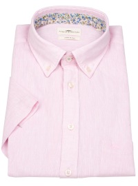 Fynch-Hatton Kurzarmhemd - Casual Fit - Leinen - Button Down Kragen - rosé - ohne OVP