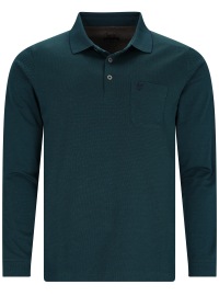 Hajo Poloshirt - Regular Fit - Langarm - Softknit - petrol