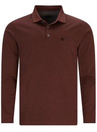 Hajo Poloshirt - Regular Fit - Langarm - Softknit - rot