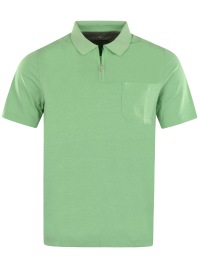 Hajo Poloshirt - Regular Fit - Softknit - Reissverschluss - hellgrün