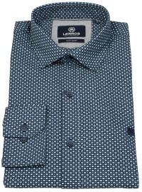 Lerros Hemd - Regular Fit - Haikragen - feines Muster - blau