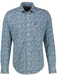 Lerros Hemd - Regular Fit - Haikragen - feines Muster - blau
