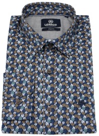 Lerros Hemd - Regular Fit - Under Button Down - Blätter Muster - mehrfarbig