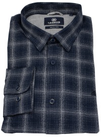 Lerros Hemd - Regular Fit - Under Button Down - kariert - dunkelblau