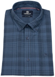 Lerros Kurzarmhemd - Regular Fit - Button Down - kariert - blau - ohne OVP