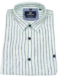 Lerros Kurzarmhemd - Regular Fit - Under Button Down - Streifen - grün / blau - ohne OVP
