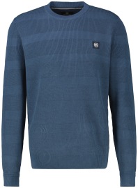 Lerros Pullover - Regular Fit - Rundhals - Ton-in-Ton Streifen - blau