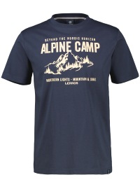 Lerros T-Shirt - Regular Fit - Rundhals - Alpine Camp - dunkelblau
