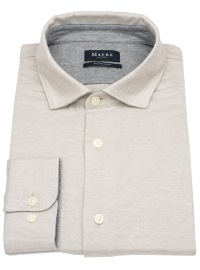 MAERZ Muenchen Hemd - Modern Fit - Haifischkragen - Jersey - hellbraun
