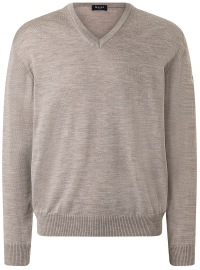 MAERZ Muenchen Pullover - Classic Fit - V-Ausschnitt - Merinowolle - beige