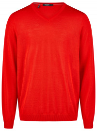 MAERZ Muenchen Pullover - Modern Fit - V-Ausschnitt - rot