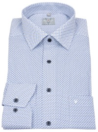 Marvelis Hemd - Comfort Fit - Print - Kontrastknöpfe - blau / hellblau / weiß - ohne OVP