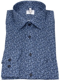 Marvelis Hemd - Modern Fit - floraler Print - dunkelblau / hellblau