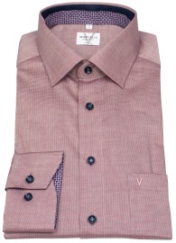 Marvelis Hemd - Modern Fit - Kentkragen - Kontrastknöpfe - rot