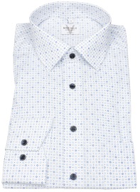 Marvelis Hemd - Modern Fit - Print - blau / weiß