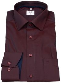 Marvelis Hemd - Modern Fit - Struktur - Chambray - rot - ohne OVP