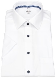 Marvelis Kurzarmhemd - Modern Fit - Kentkragen - Kontrastknöpfe - weiß - ohne OVP