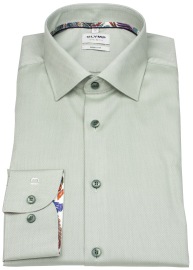 OLYMP Hemd - Level Five Body Fit - Struktur - grün - extra langer 69cm Arm