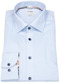 OLYMP Hemd - Level Five Body Fit - Struktur - hellblau - extra langer 69cm Arm