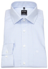 OLYMP Hemd - Luxor Modern Fit - Twill - Gitterkaro - hellblau / weiß - ohne OVP