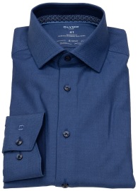 OLYMP Hemd - Modern Fit - 24/7 Dynamic Flex Shirt - Patch - dunkelblau