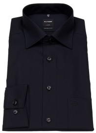 OLYMP Hemd - Modern Fit - Kentkragen - schwarz - extra langer 69cm Arm - ohne OVP