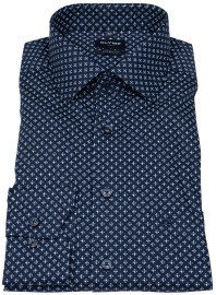 OLYMP Hemd - Modern Fit - New Kent - Print - dunkelblau / hellblau