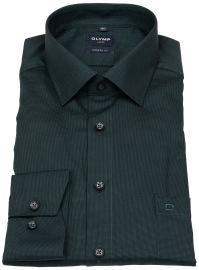 OLYMP Hemd - Modern Fit - Struktur - grün / schwarz - extra langer 69cm Arm