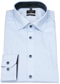OLYMP Hemd - No. Six Super Slim - Struktur - hellblau - extra langer 69cm Arm