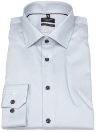 OLYMP Hemd - No. Six Super Slim - Struktur - silbergrau - extra langer 69cm Arm