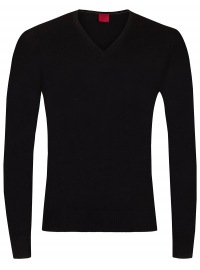 OLYMP Pullover - Level Five - V-Ausschnitt - Merinowolle - schwarz