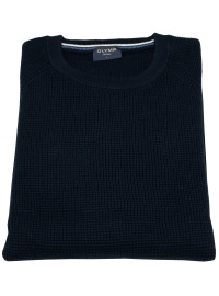 OLYMP Pullover - Rundhals-Ausschnitt - Strick - Struktur - dunkelblau