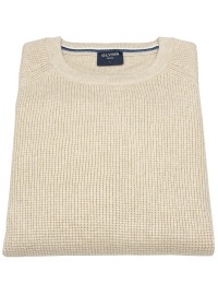 OLYMP Pullover - Rundhals-Ausschnitt - Strick - Struktur - helles beige