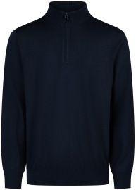 OLYMP Pullover - Troyer mit Reissverschluss - Schurwolle - dunkelblau