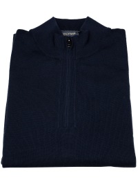 OLYMP Pullover - Troyer mit Reissverschluss - Schurwolle - dunkelblau
