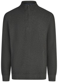 OLYMP Pullover - Troyer mit Reissverschluss - Struktur - anthrazit