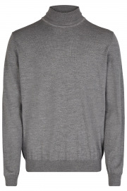 OLYMP Rollkragenpullover - Regular Fit - Merinowolle - grau