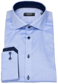 Pure Hemd - Modern Fit - Haikragen - Kontrastknöpfe - blau
