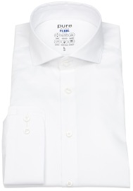 Pure Hemd - Slim Fit - FLXBL Shirt - Haifischkragen - weiß