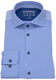 Pure Hemd - Slim Fit - Functional Shirt - Haikragen - Streifen - blau / weiß - ohne OVP