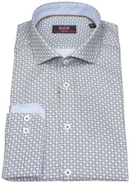 Pure Hemd - Slim Fit - Haifischkragen - blau / weiß