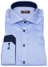 Pure Hemd - Slim Fit - Haifischkragen - Kontrastknöpfe - blau