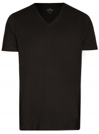 Ragman T-Shirt Doppelpack - Body Fit - V-Ausschnitt - schwarz