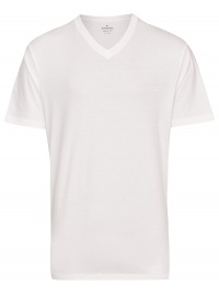 Ragman T-Shirt Doppelpack - V-Ausschnitt - weiß