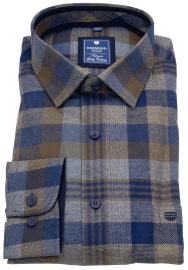 Redmond Flanellhemd - Comfort Fit - kariert - braun / blau - ohne OVP